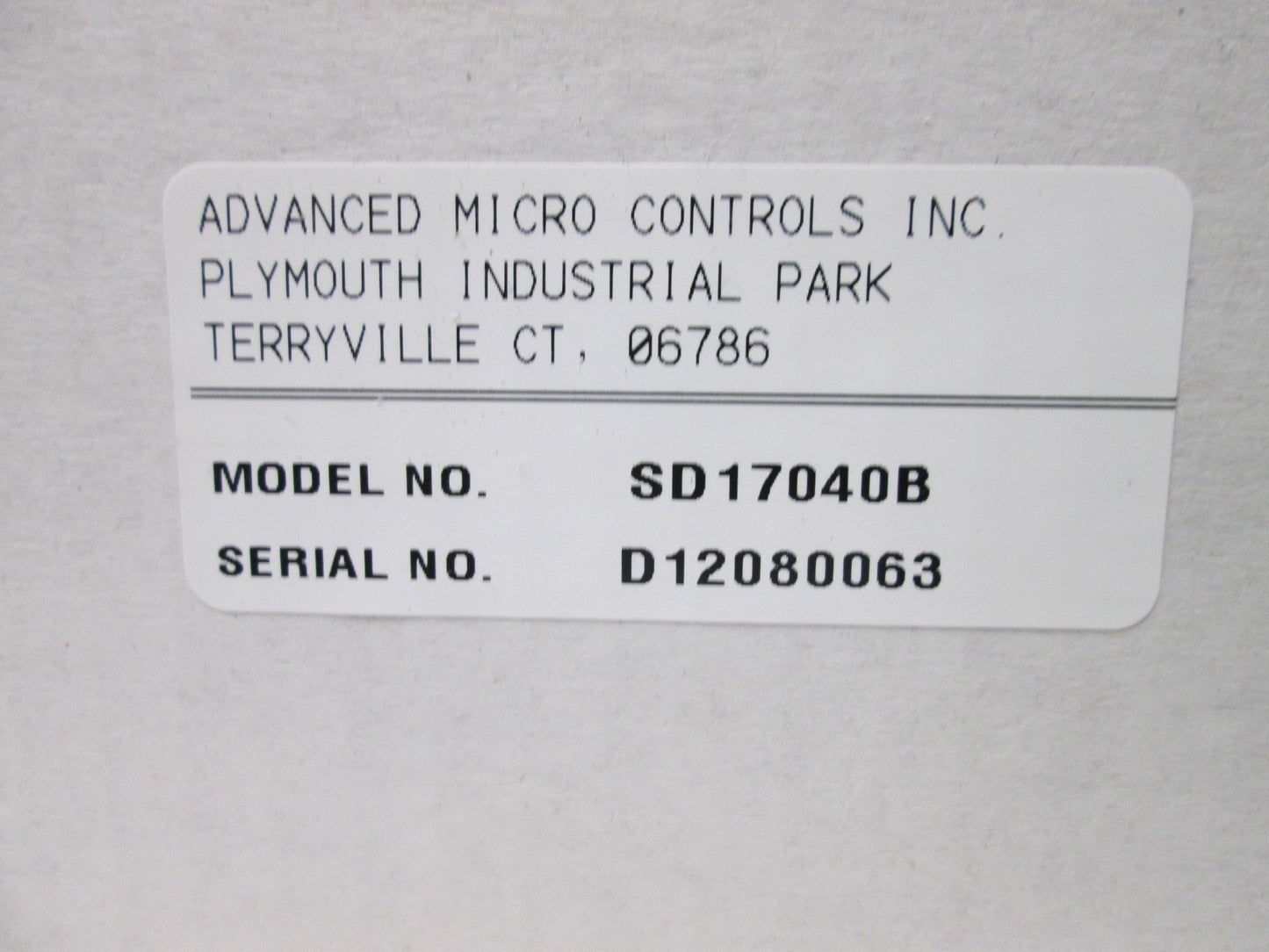 New AMCI SD17040B Stepper Motor Drive, In: 1-Phase 115VAC, Out: 170VDC at 4A Max