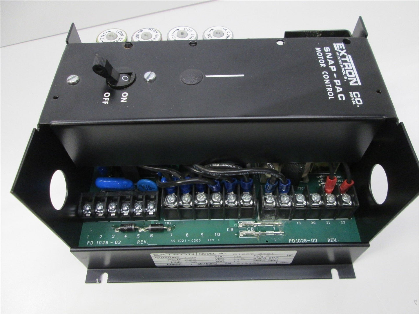 Used Extron Snap-Pac DC Motor Control Drive 2HP 200VDC Field 180VDC Arm 230VAC 1PH