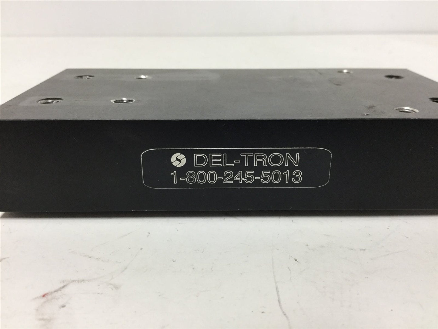 Used Del Tron Crossed Roller Slide, Travel: 3", Dimensions: 5" x 2.62", *Holes Added*