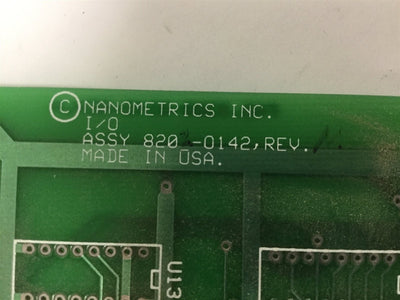 Used Nanometrics 820-0142 Rev M PCB Board Electric Card, I/O Assembly