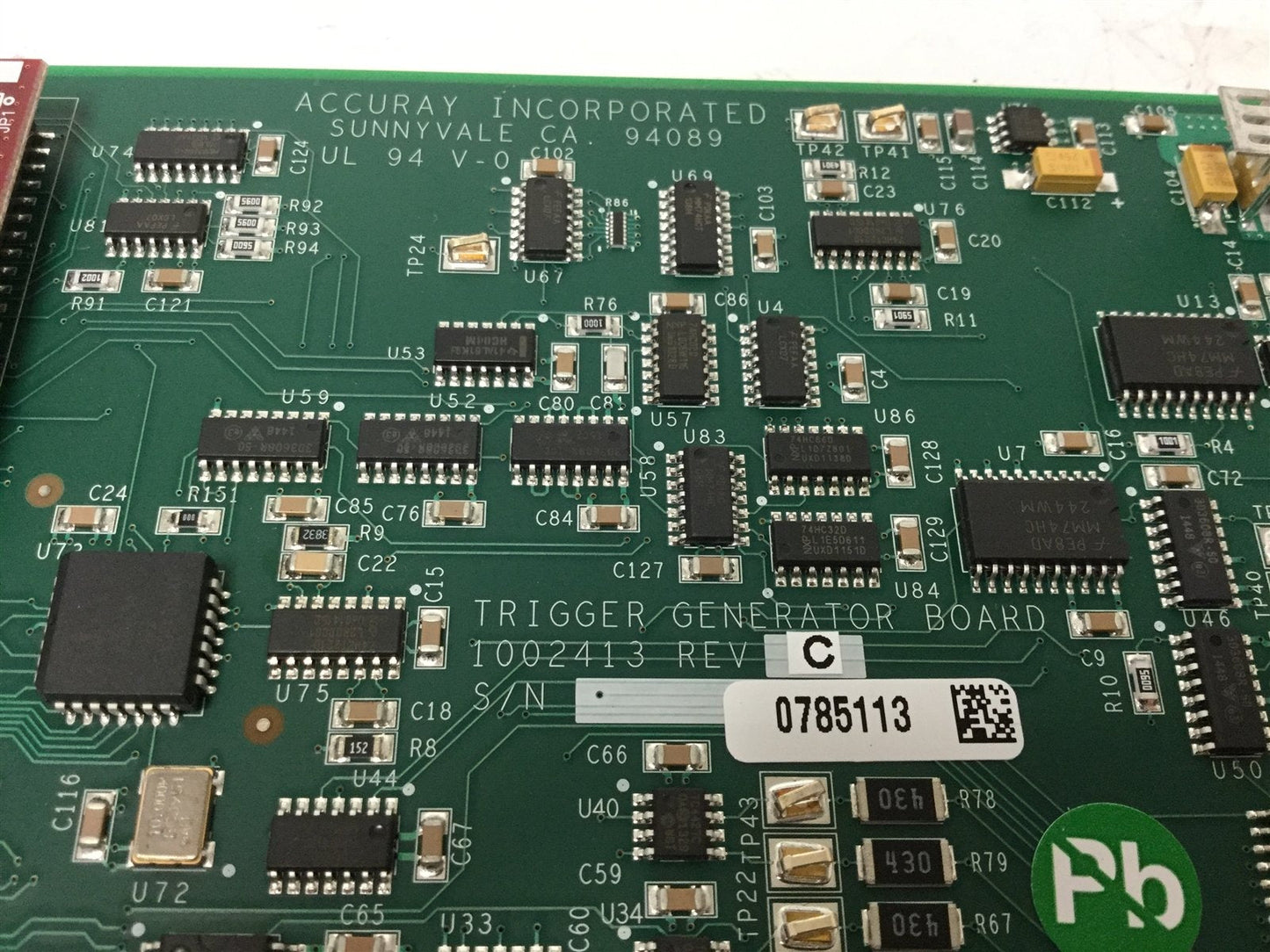 Used Accuray Incorporated 1002413 Rev C Trigger Generator Board, 99-Pin Connection