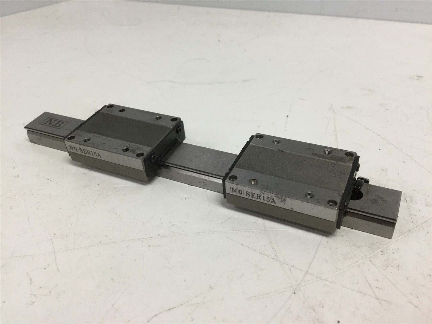 Used Nippon Bearing SER15A 2-Roller Guide Slide Bearing, Linear Length: 169mm