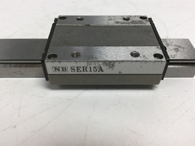 Used Nippon Bearing SER15A 2-Roller Guide Slide Bearing, Linear Length: 169mm