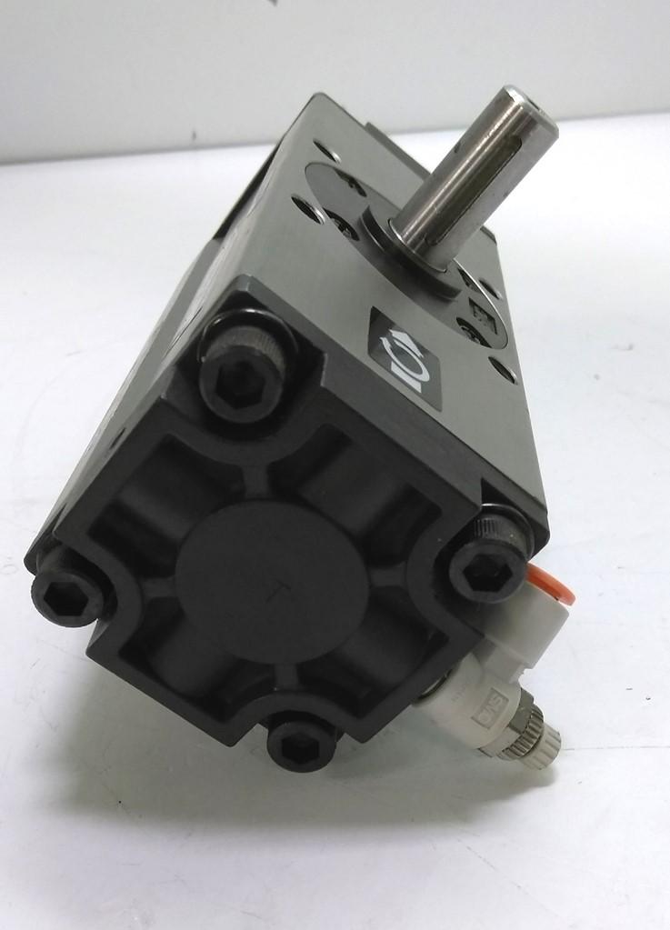 Used SMC NCRA1BW50-180 Pneumatic Rotary Actuator, Dbl. Rod, 50mm Bore, 180Degree Rot.