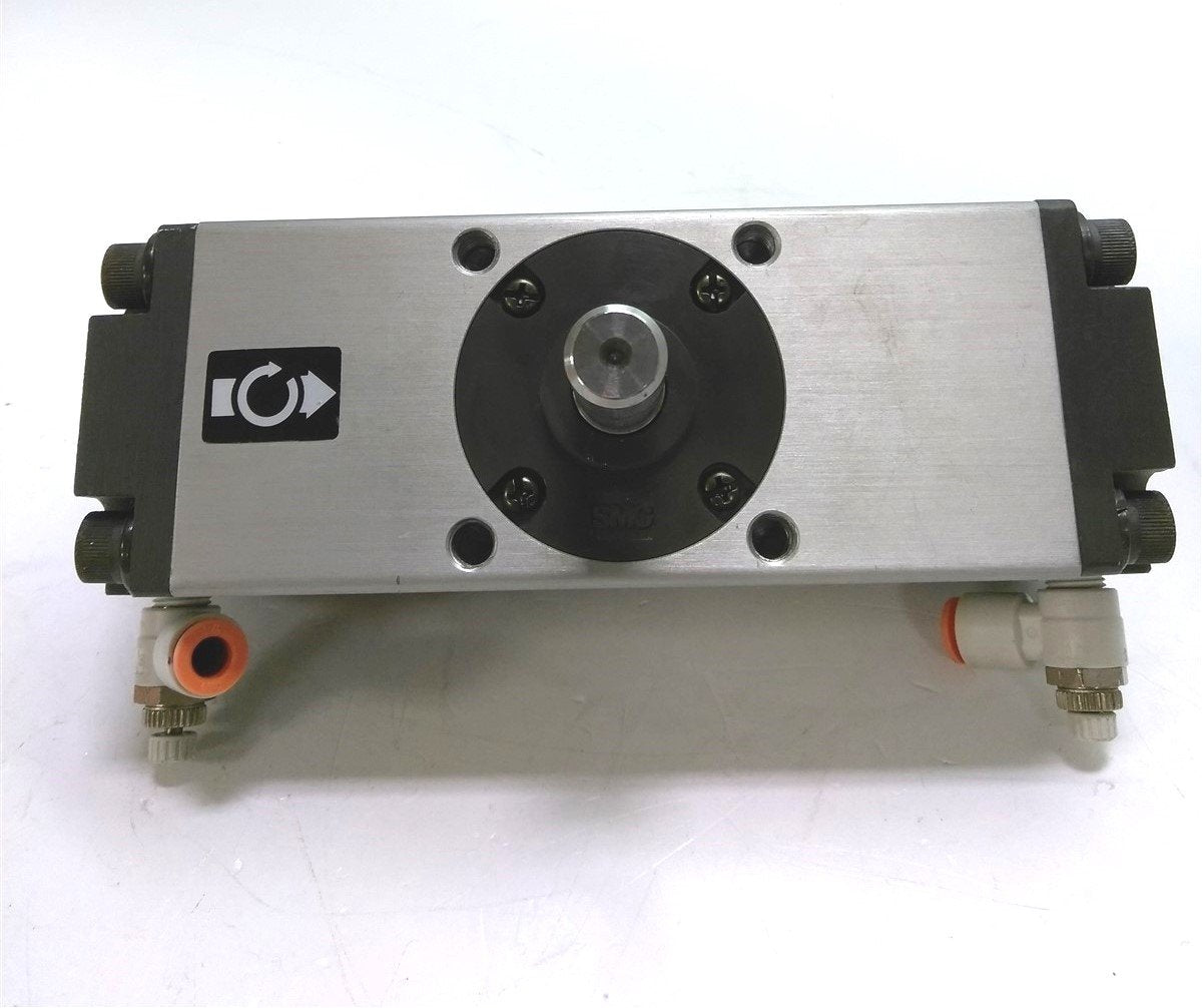 Used SMC NCRA1BW50-180 Pneumatic Rotary Actuator, Dbl. Rod, 50mm Bore, 180Degree Rot.