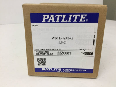 New Patlite WME-AM-G LED Light Module, Color: Green, For WME-A and WME-AFB