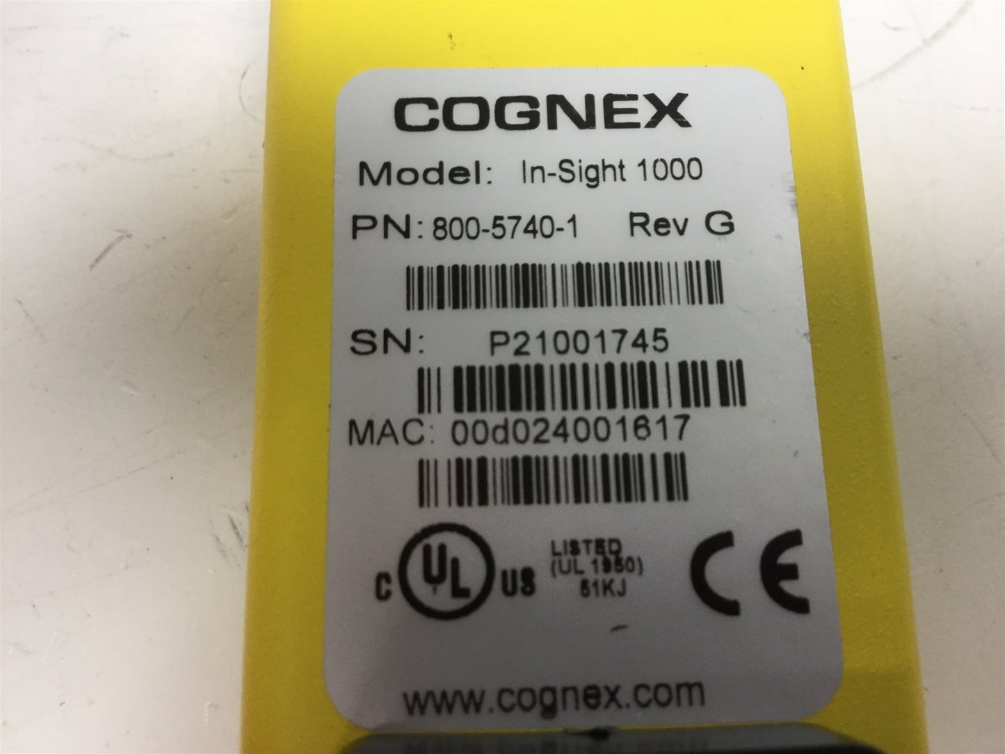 Used Cognex 800-5740-1 Rev G In-Sight 1000 Machine Vision Camera 640 x 480 Display