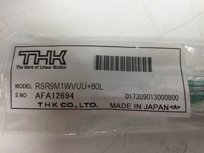 New THK RSR9M1WVUU+80L Linear Rail and Roller Ball Bearing Carriage, 80mm Long