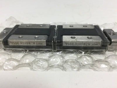 New THK SRS9WZM Linear Rail With 2x Roller Carriages, Rail Length: 4.15"