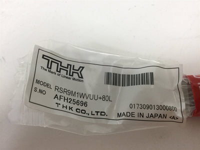 New THK RSR9M1WVUU+80L Linear Rail and Roller Ball Bearing Carriage, 80mm Long