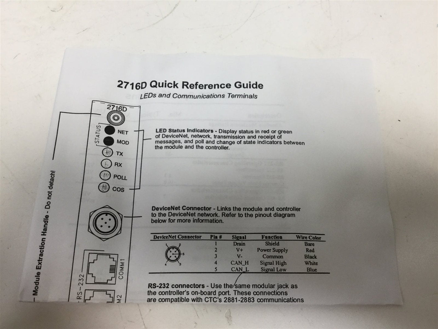 New Control Technology 2716D DeviceNet Communication Module RS-232/RS485