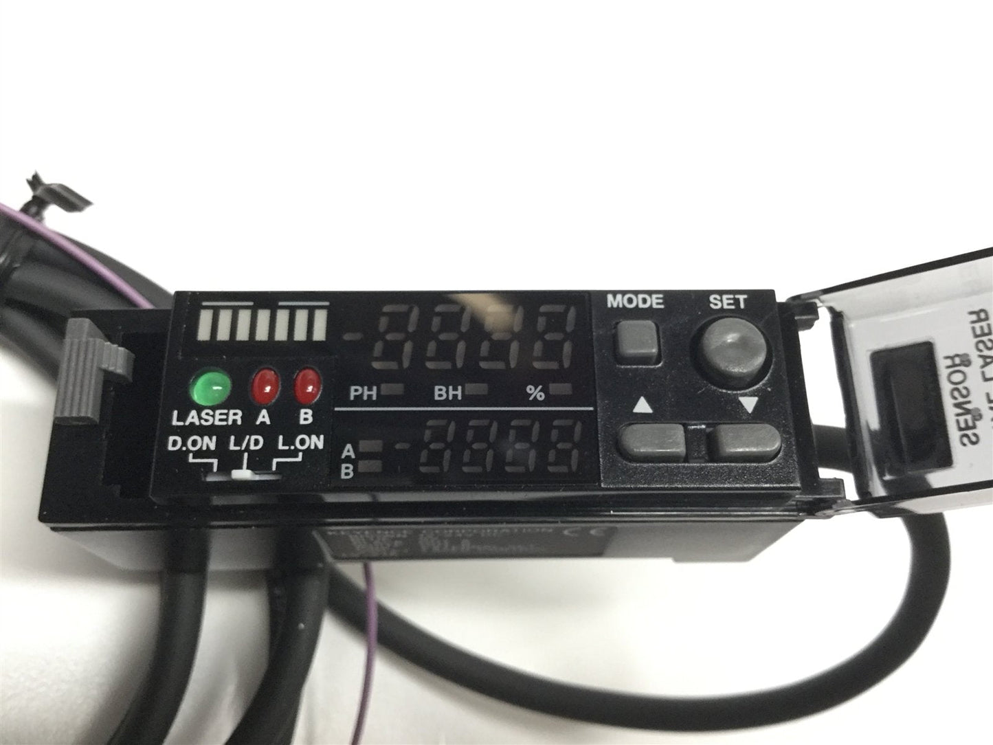 Used Keyence LV-21A Digital Laser Sensor Amplifier, Main Unit, 12-24VDC, NPN Output