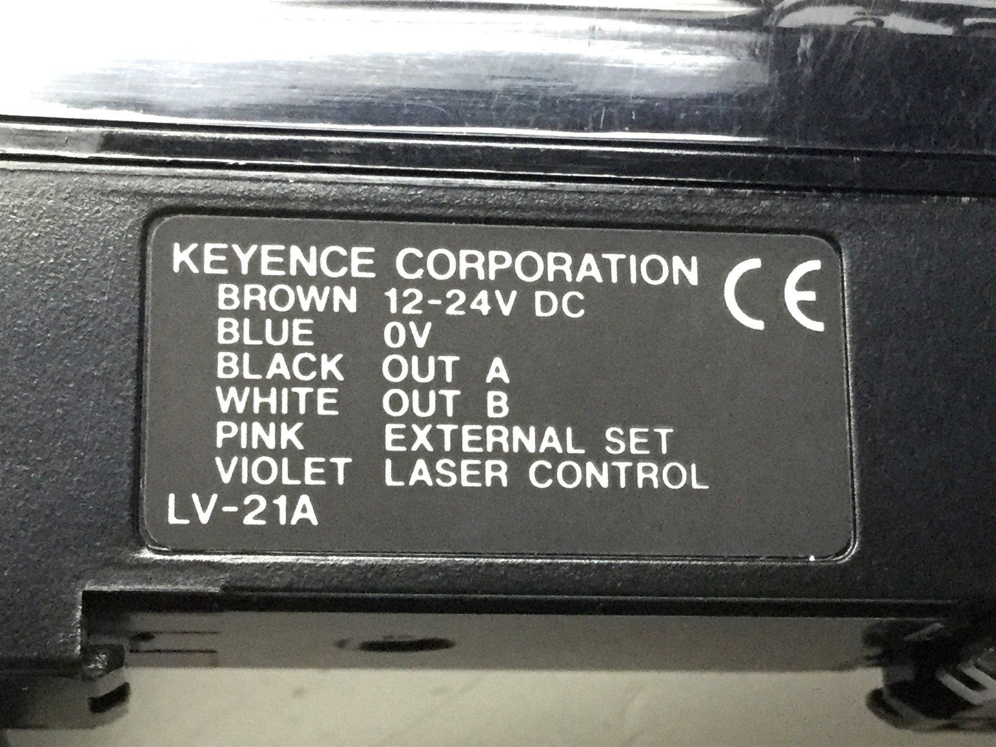 Used Keyence LV-21A Digital Laser Sensor Amplifier, Main Unit, 12-24VDC, NPN Output