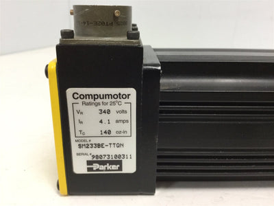 Used Parker Compumotor SM233BE-TTQN Servo Motor Voltage: 340 V, Amperage: 4.1 A