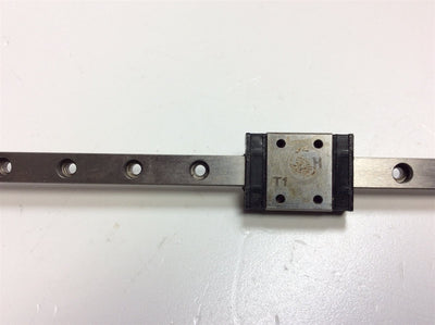 Used IKO LWL7 Linear Rail 240 mm Length, W/ One Carriage Bearing Block 17 mm Width