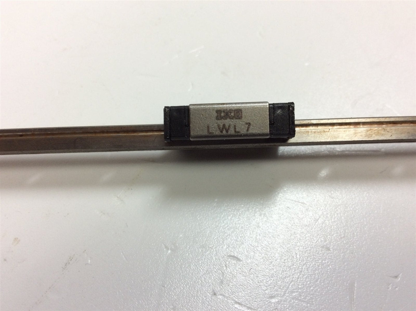 Used IKO LWL7 Linear Rail 240 mm Length, W/ One Carriage Bearing Block 17 mm Width