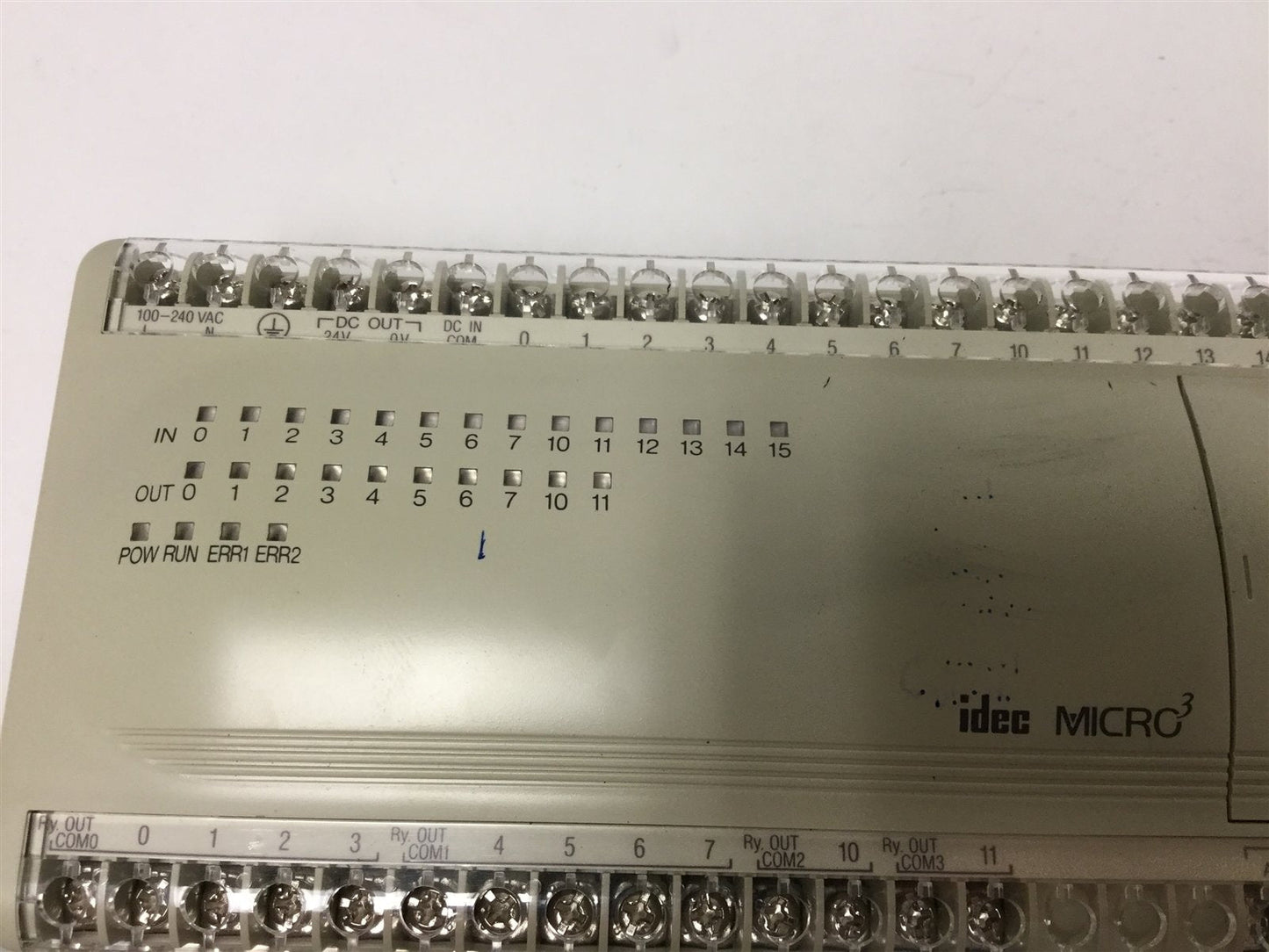 Used Idec FC2A-C24A1 Micro3 PLC I/O Module 100-240VAC, 14x 24VDC In /10x Relay Out