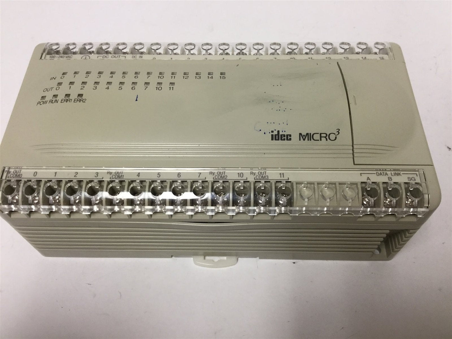 Used Idec FC2A-C24A1 Micro3 PLC I/O Module 100-240VAC, 14x 24VDC In /10x Relay Out