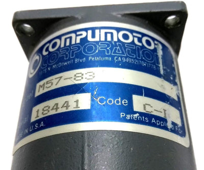 Used Parker M57-83 Compumotor NEMA 23 ¬" Shaft 80 oz-in Torque 3" 105-125VAC 50/60Hz