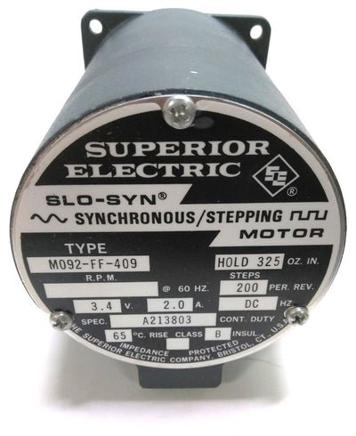 New Superior Electric M092-FF-409 Stepper Motor, 1-1/8" x 3/8" Shaft, NEMA-34