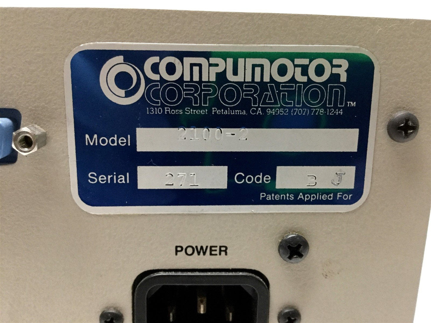 Used Parker 2100-2 Compumotor Indexer, Out: 3.5VDC In: 117VAC, 14.38 x 8.38 x 5.22"