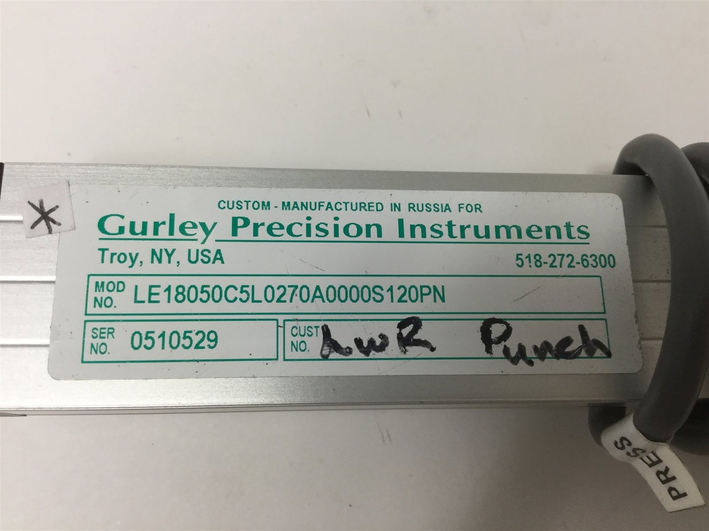 Used Gurley Precision Instruments LE18050C5L0270A0000S120PN Linear Optical Encoder