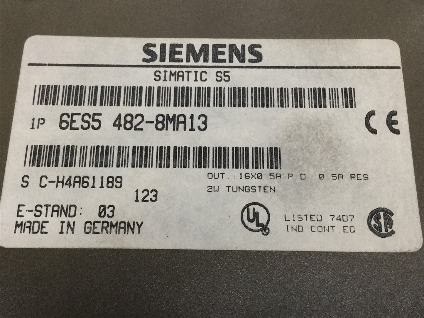 Used Siemens 6ES5 482-8MA13 Simatic PLC Digital I/O Module 24VDC 16 Inputs/16 Outputs