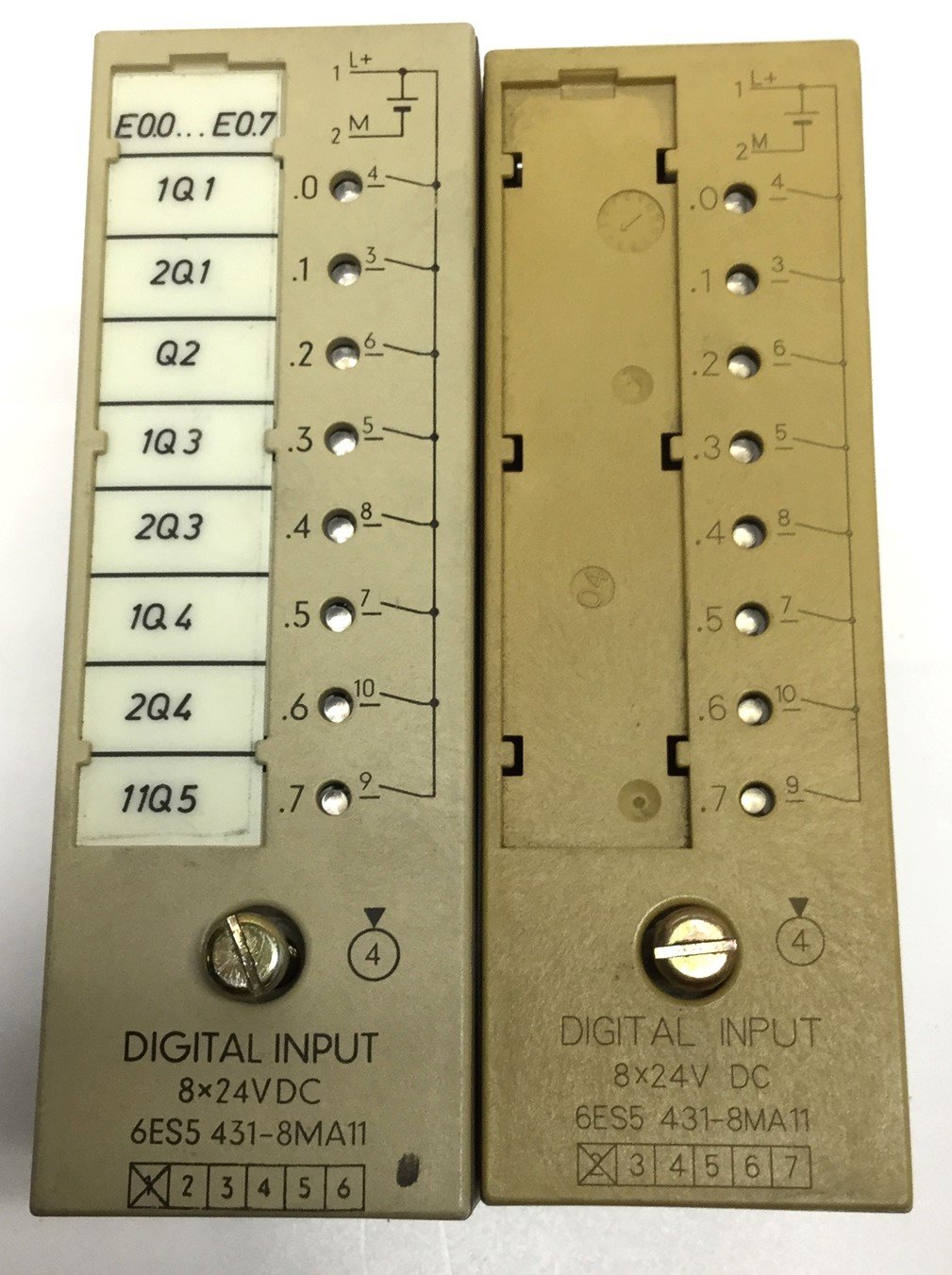 Used Lot of 2 6ES5 431-8MA11 Simatic S5 Digital Input Module Units, 8-Point, 24VDC