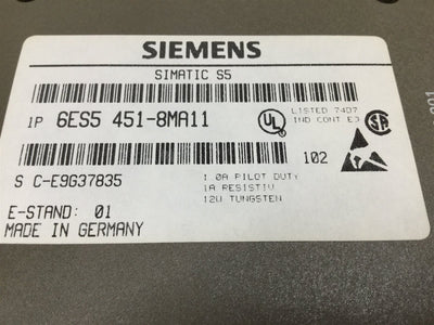 Used Siemens 6ES5 451-8MA11 Simatic S5 Digital Output Module Units, 8-Point, 24VDC