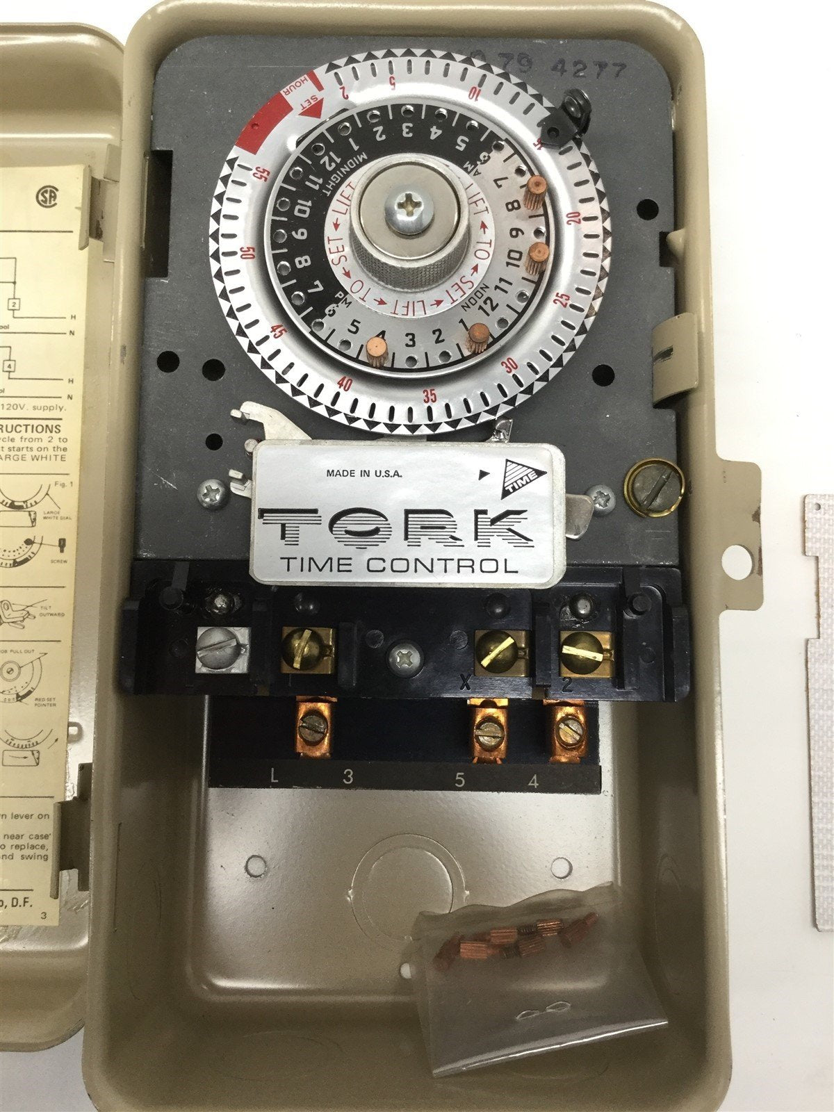 Used Tork 4277 Hourmaster Defrost Time Switch Control Module 120VAC DPDT 60min/24Hr