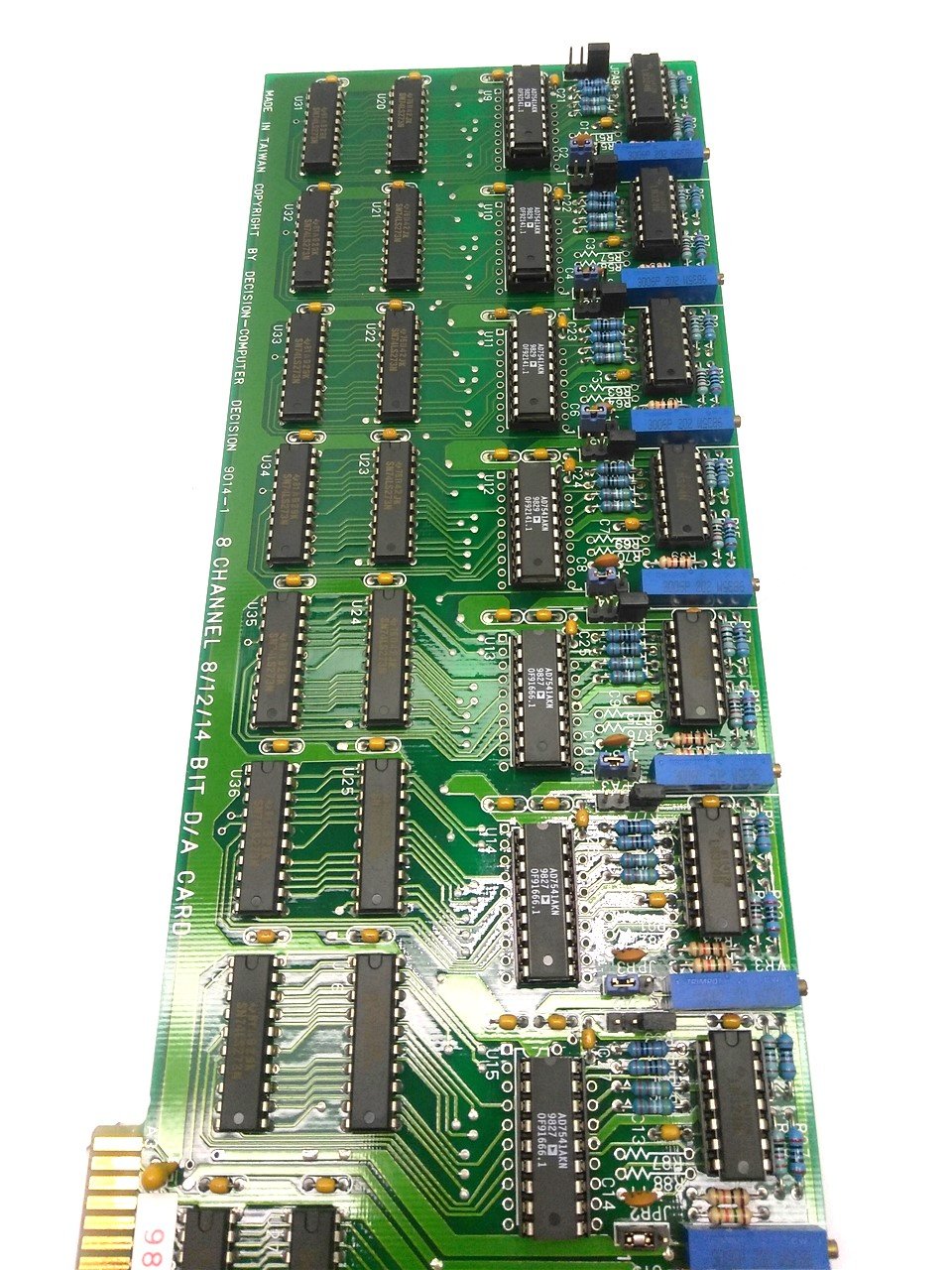 Used Decision Computer 9014-1 Data Acquisition Card, 8 Channel, 8/12/14 Bit D/A, ISA