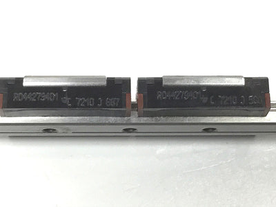 Used Rexroth R044279401 Mini Block (x2) Linear Guide Ball Bearing Carriage 160mm Rail