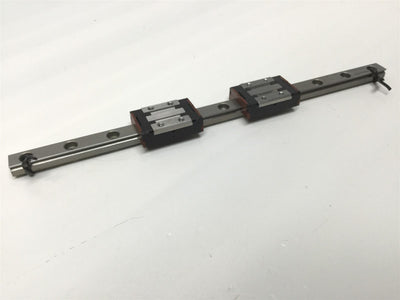 Used Rexroth R044279401 Mini Block (x2) Linear Guide Ball Bearing Carriage 160mm Rail