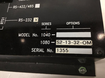 Used SCC 1080-S2-13-32-OM 4x20 Operator Interface 12VDC RS-232 4x20 Characters