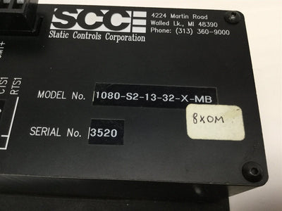 Used SCC 1080-S2-13-32-X-MB 4x20 Operator Interface 12VDC RS-232 4x20 Characters