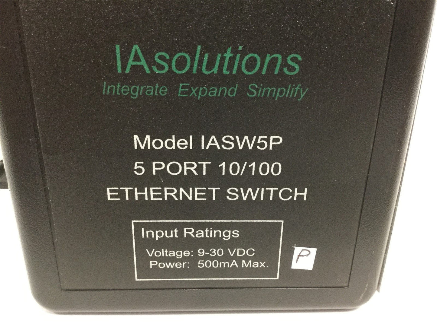 Used B&B Electronics IASW5P Ethernet Switch 5 Port 10/100 Voltage: 9-30VDC, 500mA