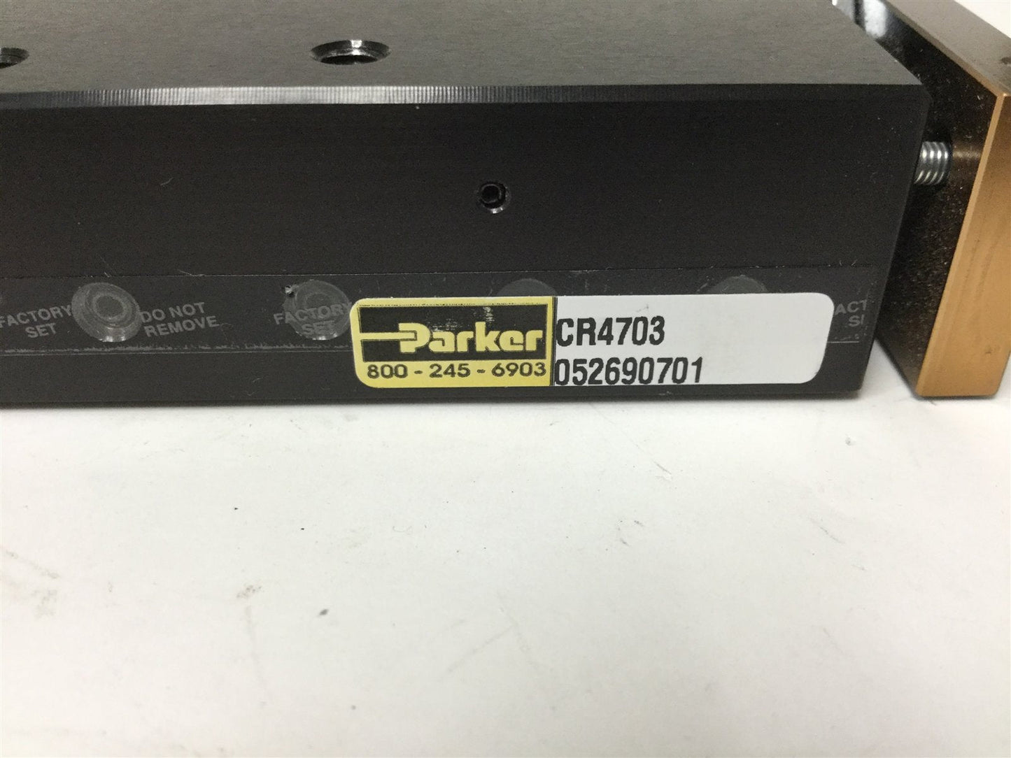 Used Parker CR4703 Crossed Roller Bearing Positioner, Travel: 0.75", Load: 201 lbs