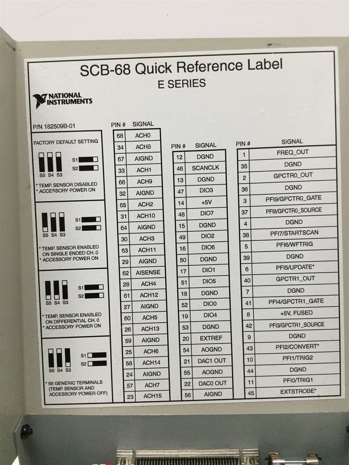 Used National Instruments SCB-68 Shielded I/O Connector Block, 68-Pin Connector