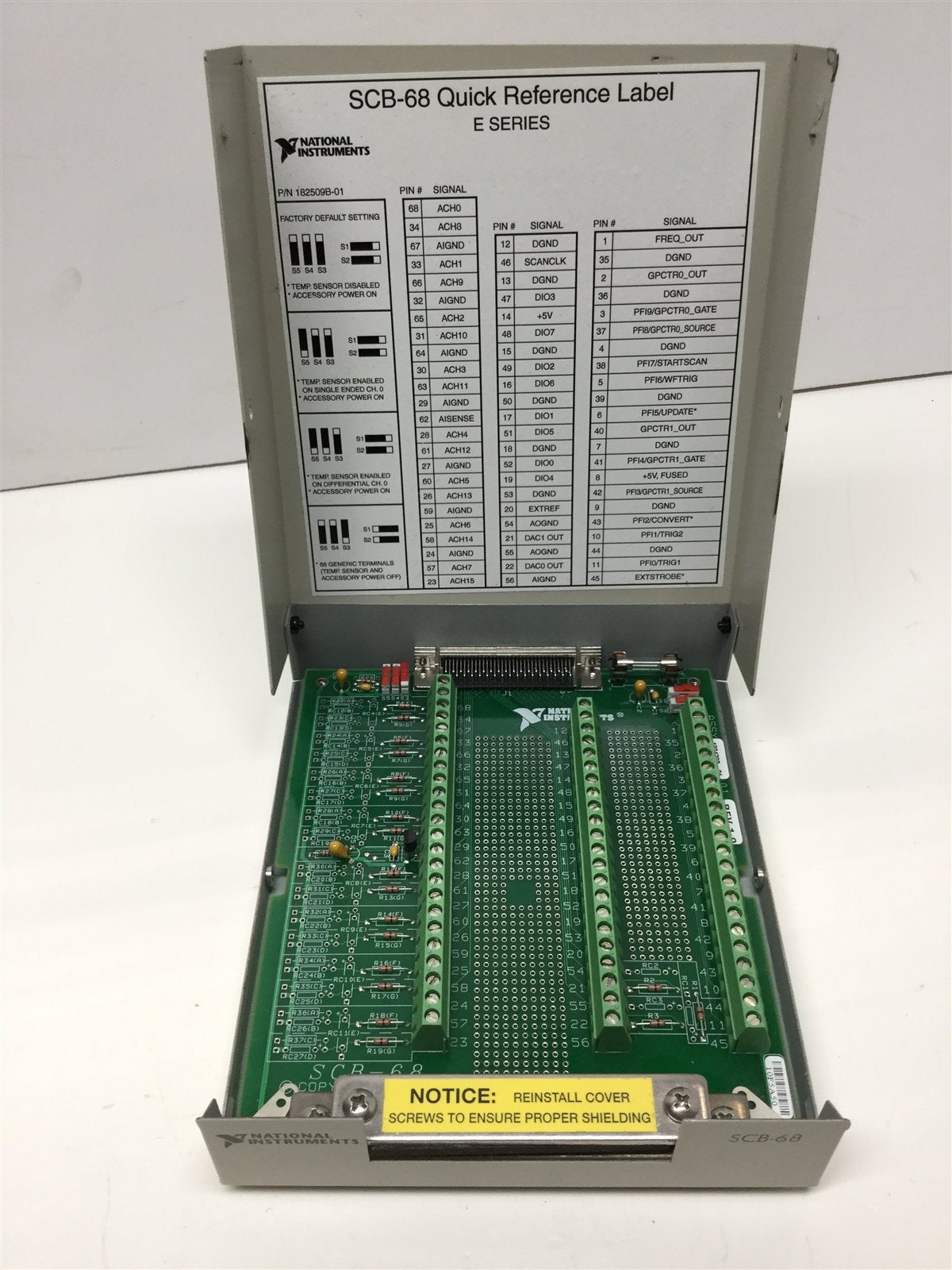 Used National Instruments SCB-68 Shielded I/O Connector Block, 68-Pin Connector