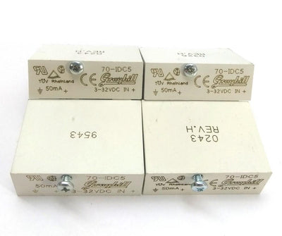 Used Lot of 4 Grayhill 70-IDC5 Relay Module, Input: 3-32VDC Output: 3-6VDC 10mA