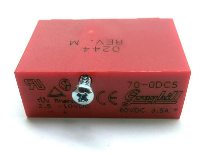 Used Lot of 3 Grayhill 70-ODC5 Relay Module, Input: 2.5-10VDC Output: 3-60VDC 3.5A