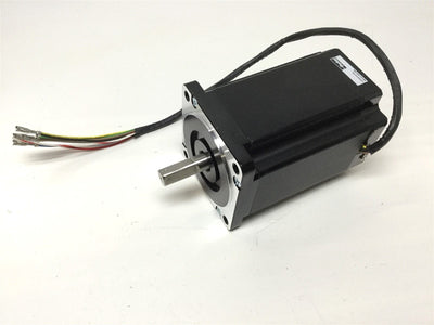 Used Parker Compumotor LV343-01-FL Stepper Motor, NEMA 34, 80VDC, Single Shaft 1/2"