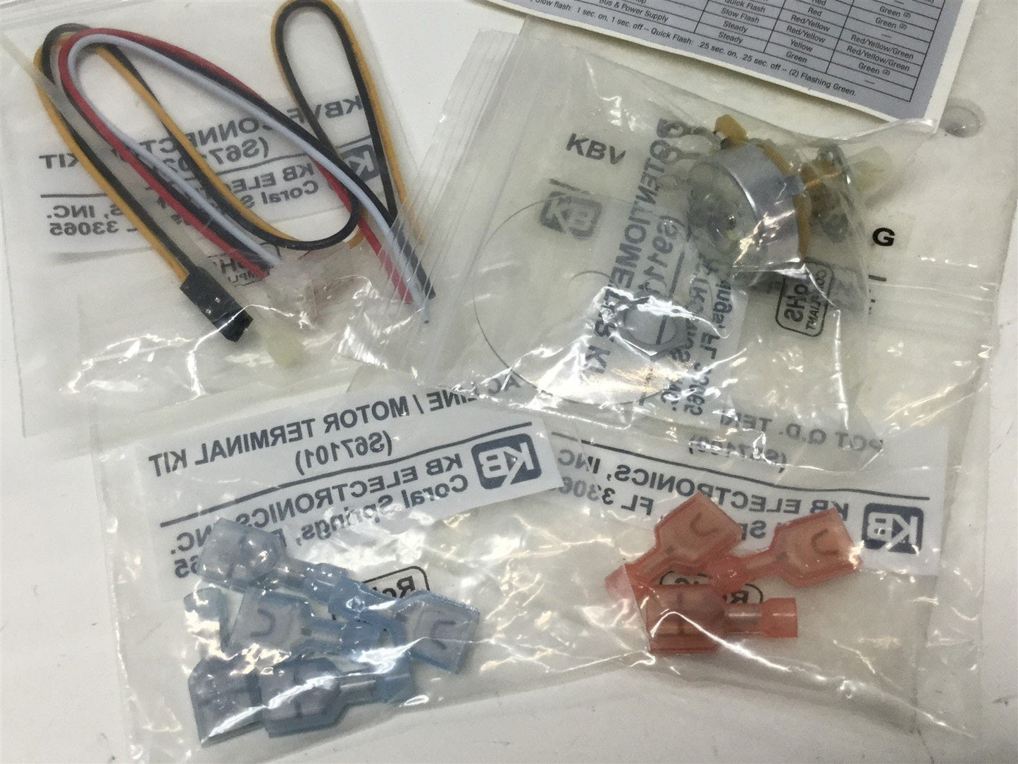 New Other KB Electronics F36931 Drive Control Potentiometer Connector Hardware Kit Bag