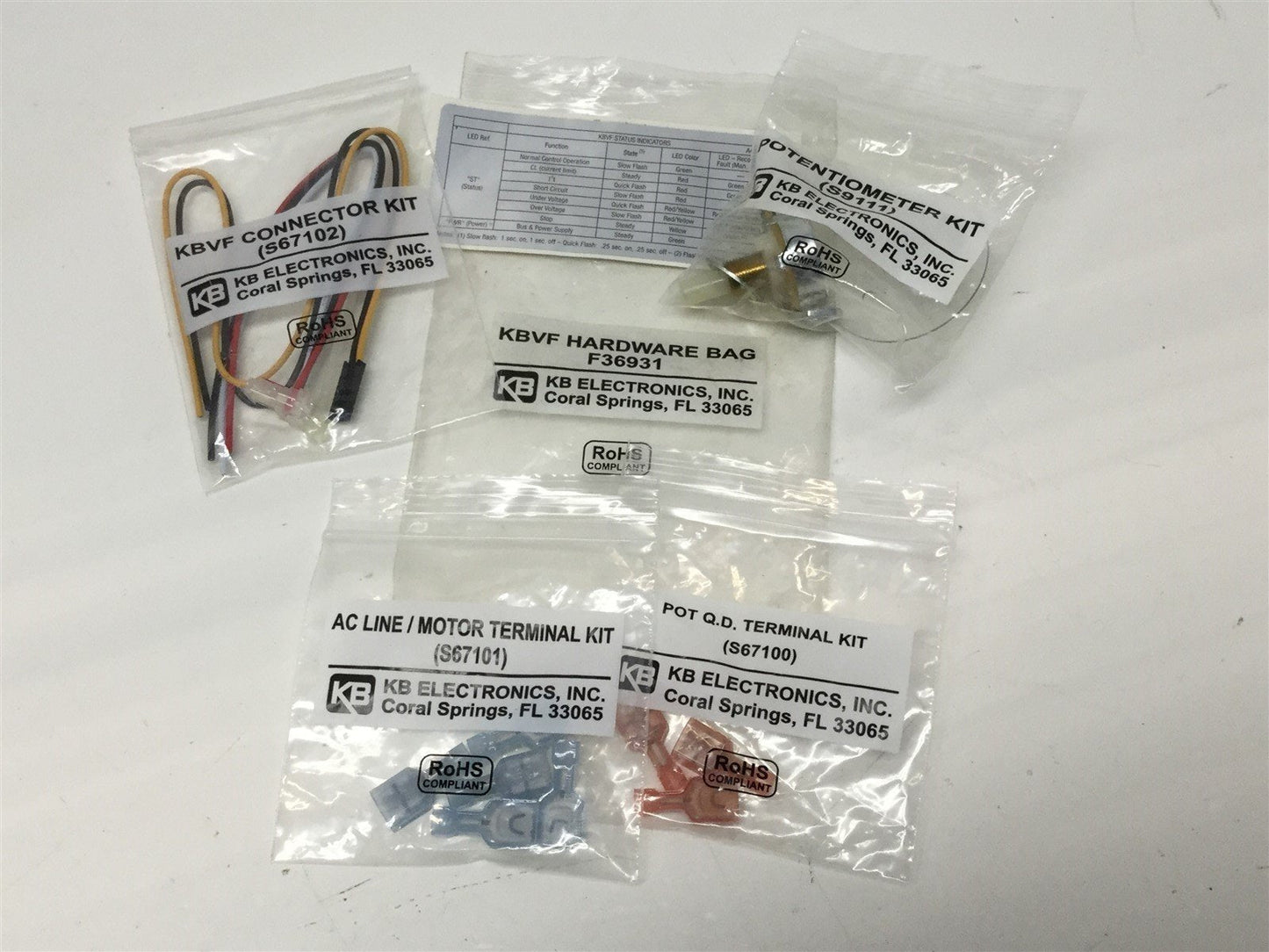 New Other KB Electronics F36931 Drive Control Potentiometer Connector Hardware Kit Bag