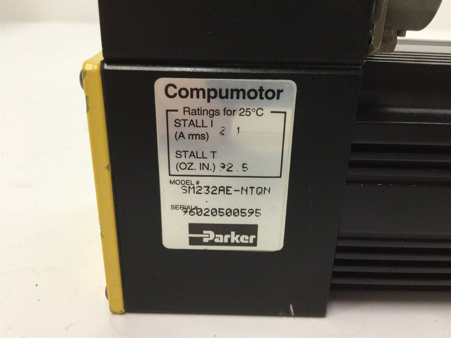 Used Parker SM232AE-NTQN Compumotor Servo Motor, Rating: 340V 2.1A, Torque: 92oz-in