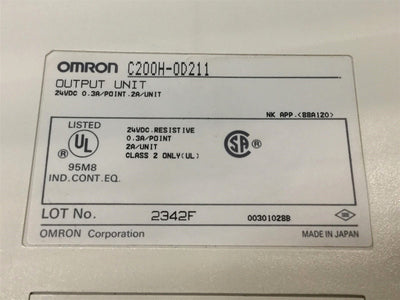 New Omron C200H-OD211 Solid State Output Unit Module, 24VDC 0.3A, 12-Point