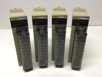 Used Lot of 4 Omron C200H-OD211 Solid State Output Unit Module, 24VDC 0.3A, 12-Point