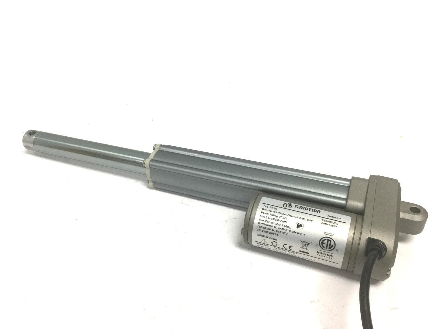 Used Timotion TA2-5B-115220-1113-0AA-1 Linear Actuator, Voltage: 24VDC, Stroke: 115mm