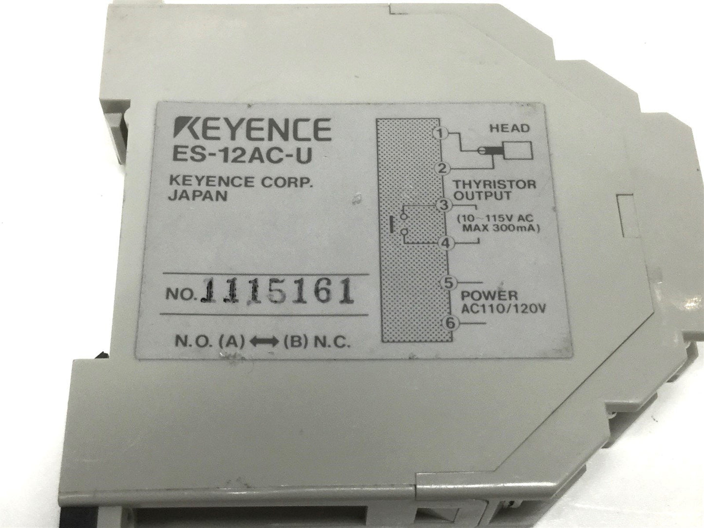 Used Keyence ES-12AC-U Proximity Sensor Amplifier Unit Controller Module 110/220VAC