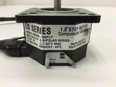 Used Parker OS2HB-SNFLY Step Motor, Shaft: 1/4", Speed: 1500 RPM, NEMA 23 Mounting